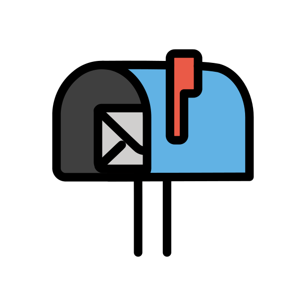 open mailbox with raised flag